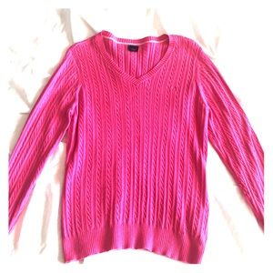 Pink V-neck sweater